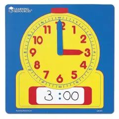 Learning Resources&reg; 12" Write & Wipe Demonstration Clocks, Pack of 3