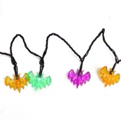 10ct. Multi-color LED Bat Halloween Novelty String Lights