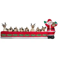 6ft. Airblown&reg; Inflatable Christmas Santa Feeding Eight Reindeer