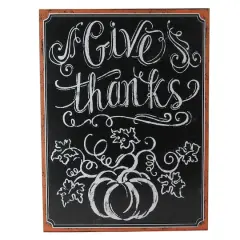 Give Thanks Inscribed Chalkboard Wall Art