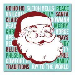 16" x 16" Retro Santa Canvas Wall Art