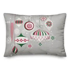 Designs Direct Stylish Christmas Ornaments 14x20 Throw Pillow