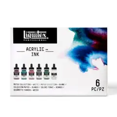Liquitex&reg; Professional Acrylic Ink&trade; Muted Collection + White