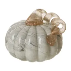 Glitzhome&reg; Small Marble Glass Pumpkin, Gray