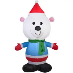4ft. Airblown&reg; Inflatable Christmas Bundled Up Polar Bear