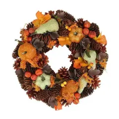 13" Autumn Harvest Artificial Gourds & Berries Wreath