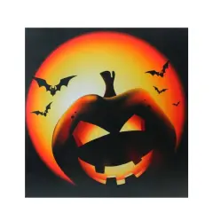 Bats & Jack-o-Lantern LED Canvas Wall Art