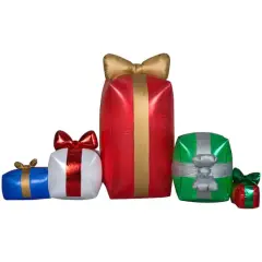 4.4ft. Airblown&reg; Inflatable Christmas Gift Box Scene