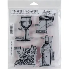 Stampers Anonymous Tim Holtz&reg; Wine Blueprint Cling Stamps