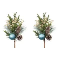 Pine & Ornament Spray, 2ct.