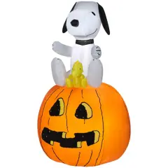 3.5ft. Airblown&reg; Inflatable Halloween Peanuts Snoopy & Woodstock on Pumpkin