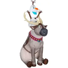 7.5ft. Airblown&reg; Inflatable Olaf Sitting on Sven Scene