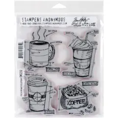 Stampers Anonymous Tim Holtz&reg; Fresh Brewed Blueprint Cling Stamps
