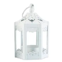Kate Aspen&reg; White Hexagon Mini Metal Lantern, 6ct.