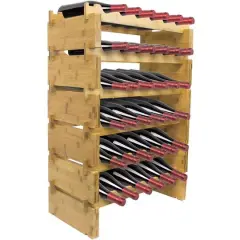 Sorbus Natural 6-Tier Stackable Bamboo Wine Rack