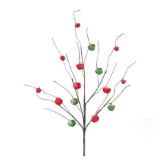 Red & Green Sleigh Bell Twig Branches, 6ct.