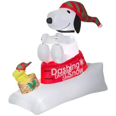 4ft. Airblown&reg; Inflatable Snoopy & Woodstock Sled Scene