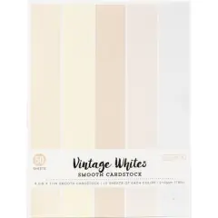 Colorbok&reg; 8.5" x 11" Vintage Whites Cardstock, 50 Sheets