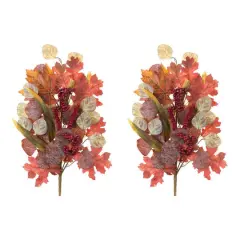 Orange Mixed Fall Foliage Leaf Stems, 2ct.