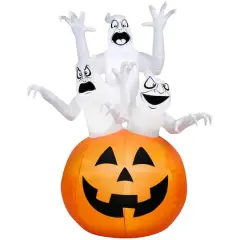 6ft. Airblown&reg; Inflatable Halloween Ghosts in Jack-O'-Lantern Scene