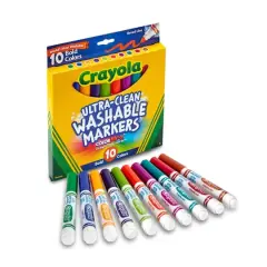 Crayola&reg; Ultra-Clean Broad Line Bold Markers, 10 Count