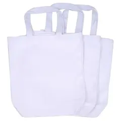 White Cotton Tote Bags, 3ct. by Make Market&reg;