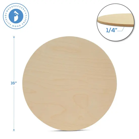 Wood Circles 16 inch, 3 Thicknesses, Unfinished Birch Sign Plaques | Woodpeckers {2}