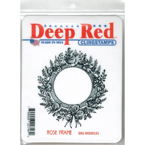 Deep Red Stamps Rose Frame Rubber Cling Stamp 3 x 3.25 inches {2}