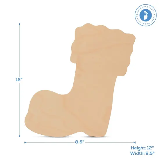 Christmas Stocking Wood Cutout Unfinished 12 inch, Crafts & Dcor | Woodpeckers {5}