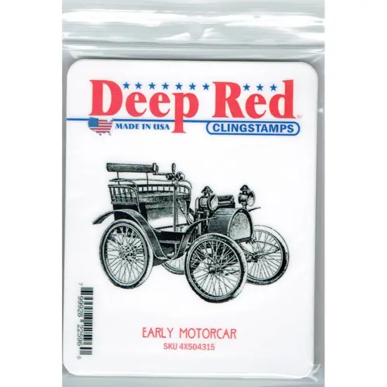 Deep Red Stamps Early Motorcar Rubber Cling Stamp 3 x 2.1 inches {2}