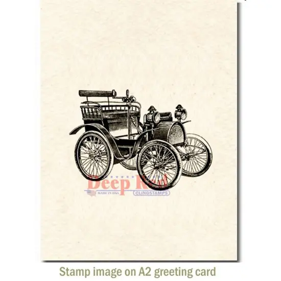 Deep Red Stamps Early Motorcar Rubber Cling Stamp 3 x 2.1 inches {3}