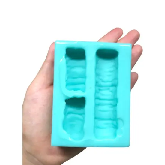 3pc Twixx Bar type chocolate 1 Whole & 2 Halves Silicone Mold| Dessert Shape Silicone Mold| Soap| Candle | Mold for Wax| Mold for Resin {4}