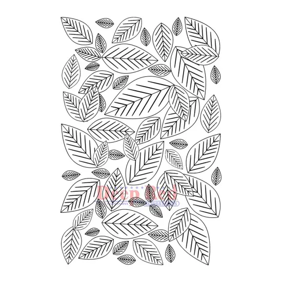 Deep Red Stamps Leaves Background Rubber Cling Stamp 4 x 6 inches {1}