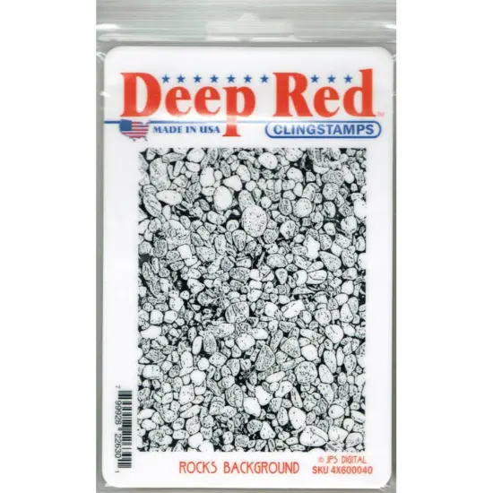 Deep Red Stamps Rocks Background Rubber Cling Stamp 3 x 4 inches {2}