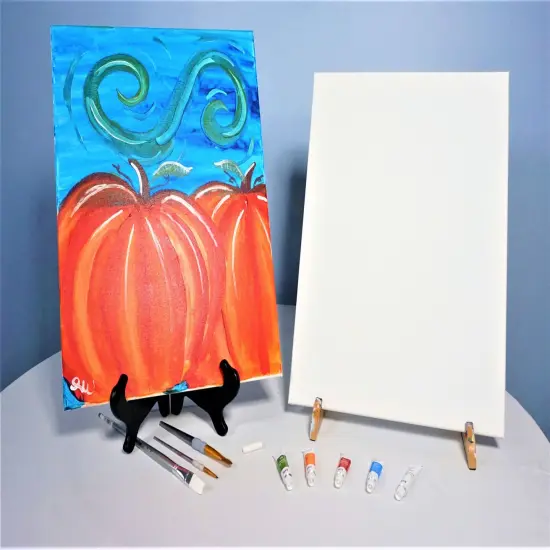 Paint Kit - Pumpkin Patch Acrylic Painting Kit & Video Lesson, Fall Paint Kit, DIY Craft Kit, Beginner Painting, Paint At Home {2}