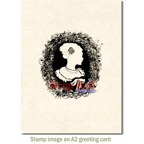 Deep Red Stamps Cameo Nouveau Rubber Cling Stamp 2.8 x 3.1 inches {3}