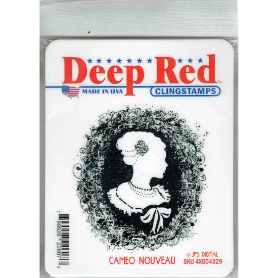 Deep Red Stamps Cameo Nouveau Rubber Cling Stamp 2.8 x 3.1 inches {2}