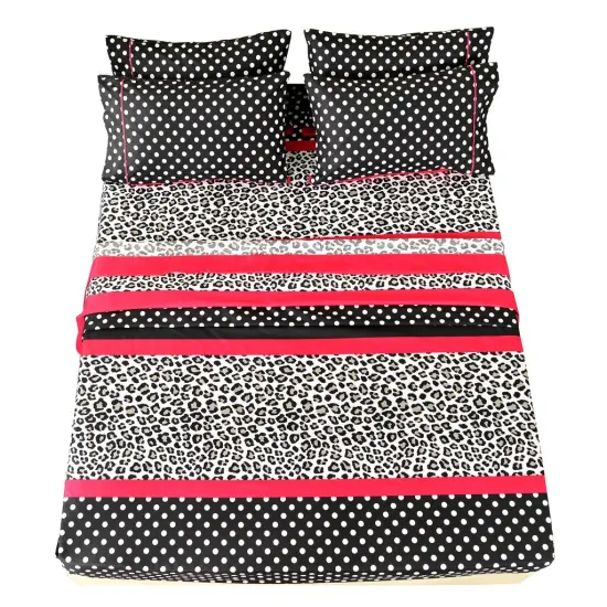 American Home Collection Patchwork Bedding Sheets & Pillowcases Set Brushed Microfiber Wrinkle Free Sheet Set Pink {2}