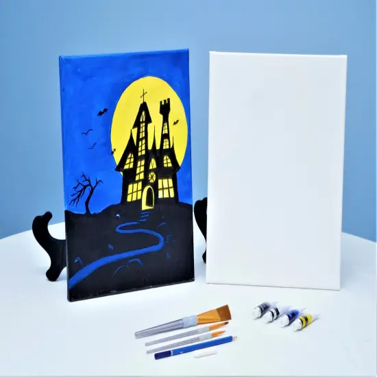 Halloween Paint Kit - Moss Haunted Mansion Acrylic Painting Kit & Video Lesson, DIY Halloween, Beginner Painting, Paint At Home {2}