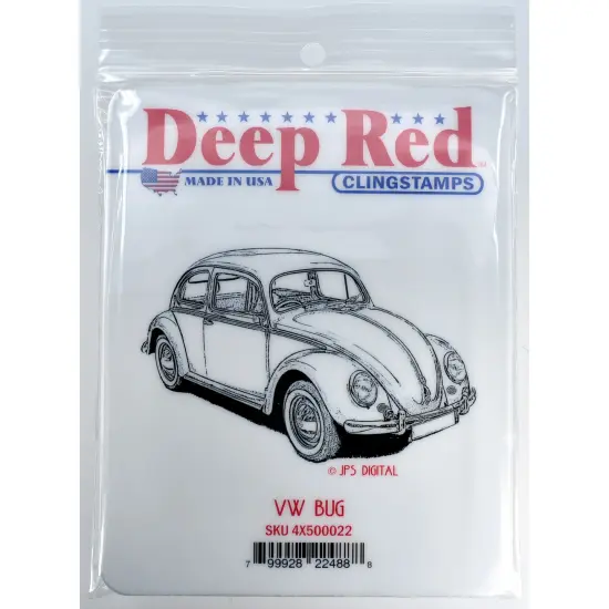 Deep Red Stamps VW Bug Rubber Cling Stamp 3 x 2.1 inches {2}
