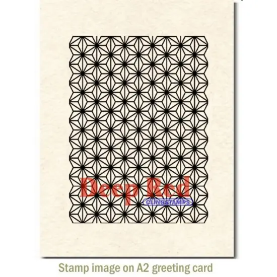 Deep Red Stamps Japanese Stars Background Rubber Cling Stamp 3 x 4 inches {3}