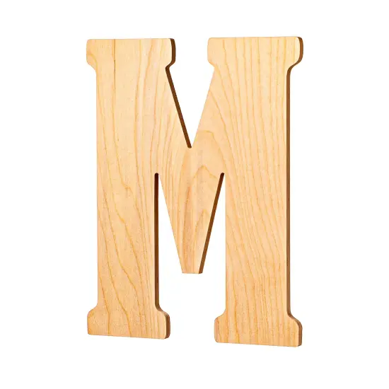 23 In. Letter M, Unfinished Vintage Wood Letter (M) {2}