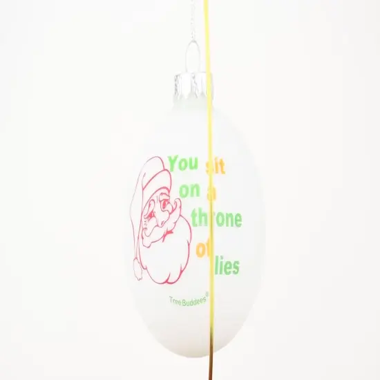 You Sit On A Throne of Lies Glass Christmas Ornament {3}