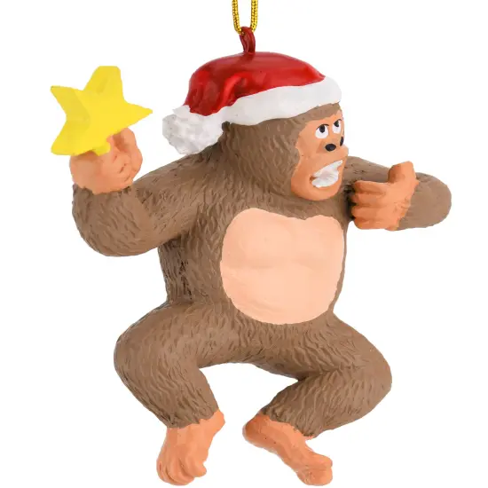 King Kong Climbing The Tree Large Christmas Ornament {2}