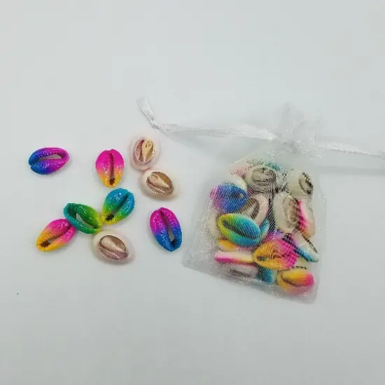 20 Tie-Dye Cowrie Beads, Painted Sea Shells for Hair and Jewelry by Ink and Trinket Kids {4}