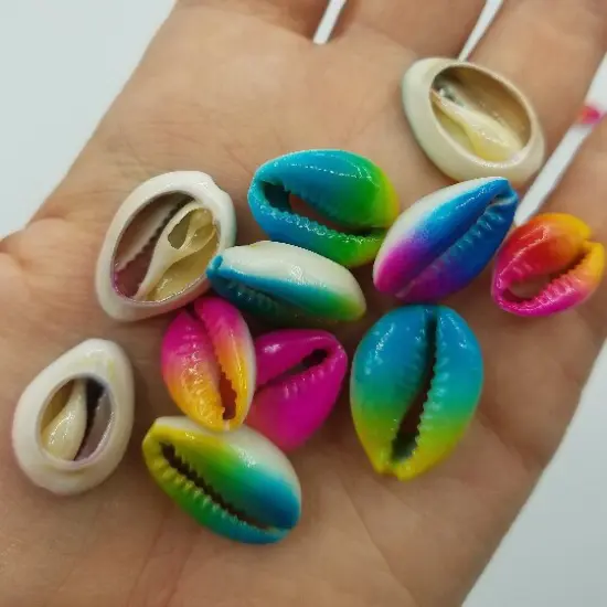 20 Tie-Dye Cowrie Beads, Painted Sea Shells for Hair and Jewelry by Ink and Trinket Kids {5}