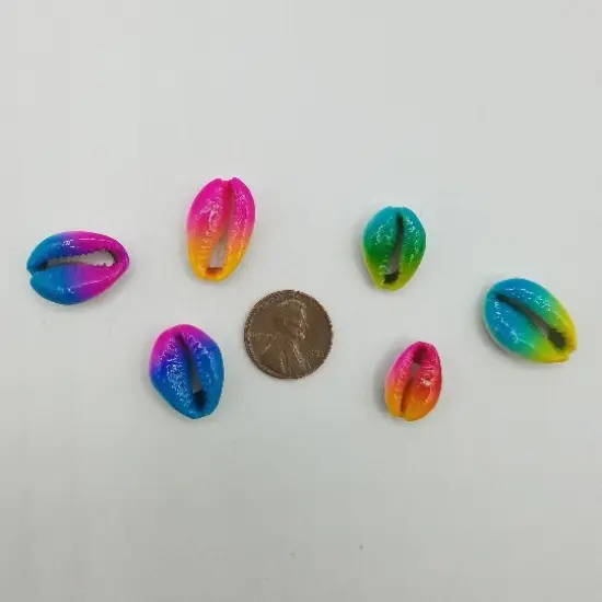 20 Tie-Dye Cowrie Beads, Painted Sea Shells for Hair and Jewelry by Ink and Trinket Kids {3}