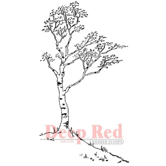 Deep Red Stamps White Birch Rubber Cling Stamp 2.25 x 4 inches {1}