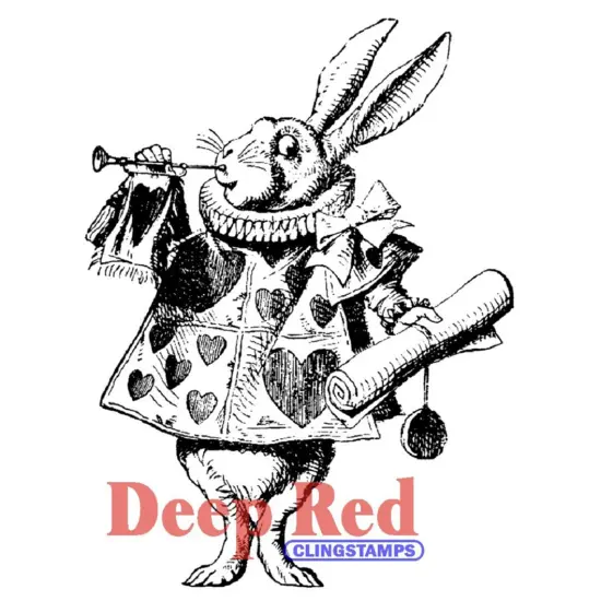 Deep Red Stamps White Rabbit Rubber Cling Stamp 2.5 x 3.2 inches {1}