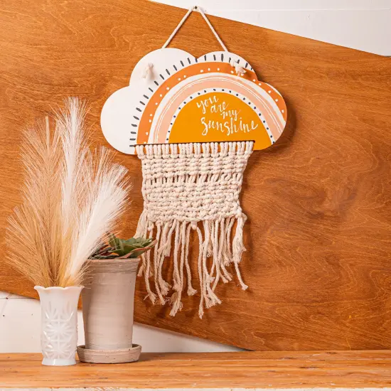 14 in. Unfinished Wooden Fiber Art Cloud Base {2}